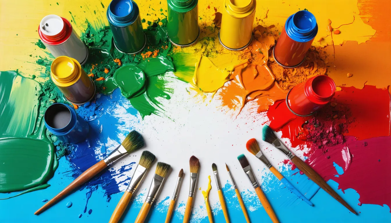 A selection of miniature paints from different brands showing various finishes and ranges