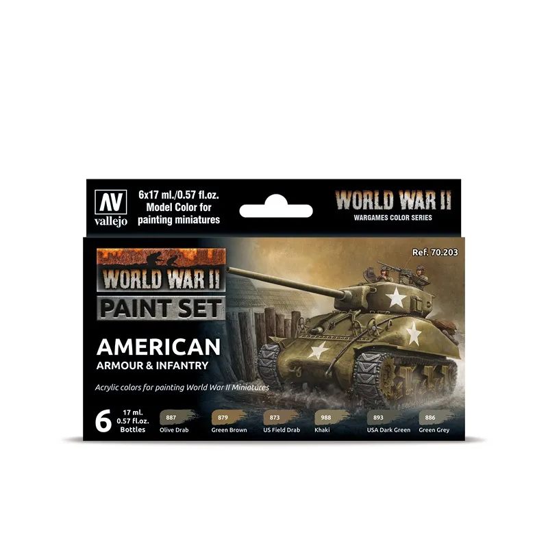 Vallejo Model Color Set - WWII American Armour & Infantry