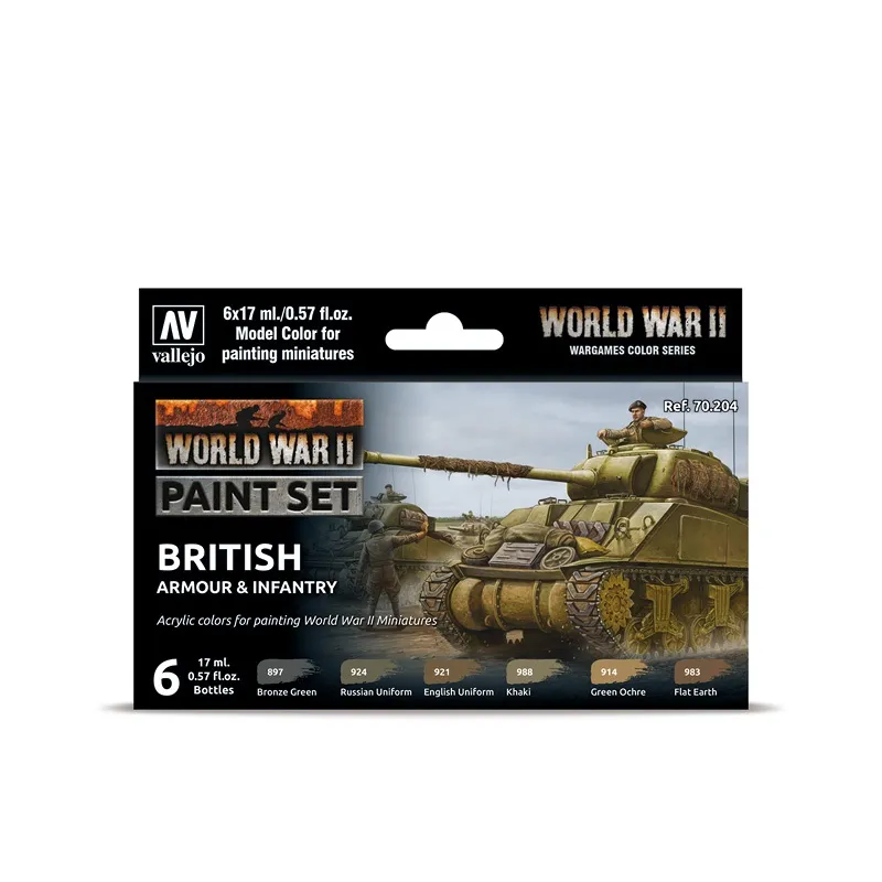 Vallejo Model Color Set - WWII British Armour & Infantry